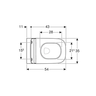 Geberit Smyle Square mélyöblítésű fali WC szett 54 cm, zárt forma, Rimfree, lecsapódásgátlós, gyorskioldós WC-ülőkével 5