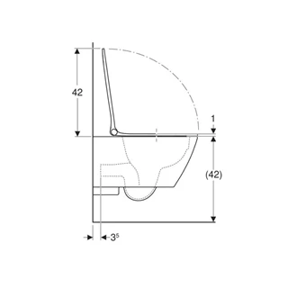 Geberit Smyle Square mélyöblítésű fali WC szett 54 cm, zárt forma, Rimfree, lecsapódásgátlós, gyorskioldós WC-ülőkével 5