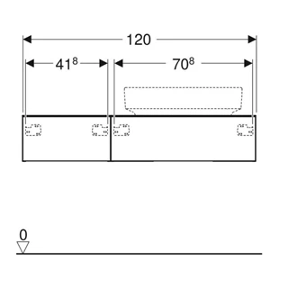 Geberit VariForm alsó szekrény pultra ültethető mosdóhoz, két fiókkal, pakolófelülettel, bűzzárral 501.175.00.1 Geberit VariForm alsó szekrény pultra ültethető mosdóhoz, két fiókkal, pakolófelülettel, bűzzárral 501.175.00.1