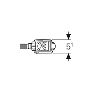 Geberit 333 típusú töltőszelep, oldalsó vízcsatlakozás, 3/8", sárgaréz csatlakozócsonk 136.703.00.3