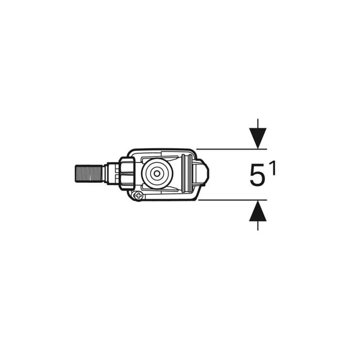 Geberit 333 típusú töltőszelep, oldalsó vízcsatlakozás, 3/8", sárgaréz csatlakozócsonk 136.703.00.3