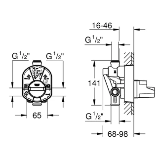 Grohe egykaros univerzális falba építhető alaptest 33961000 Grohe egykaros univerzális falba építhető alaptest 33961000