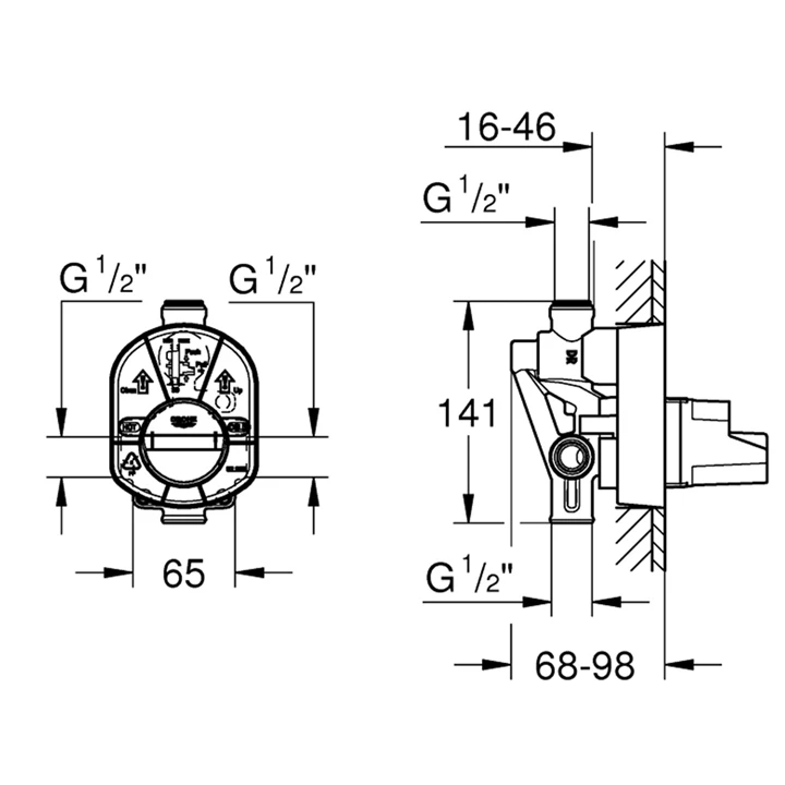 Grohe egykaros univerzális falba építhető alaptest 33961000 Grohe egykaros univerzális falba építhető alaptest 33961000