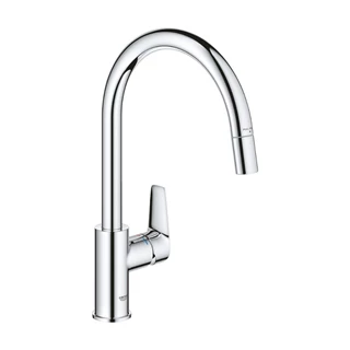 Grohe BauEdge egykaros mosogatócsap 1/2”, magas kifolyó, kihúzható zuhanyfej 30536000