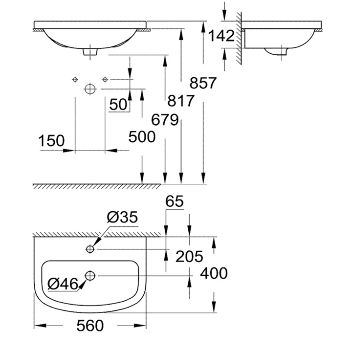 Grohe Bau Ceramic mosdókagyló 39422000 Grohe Bau Ceramic mosdókagyló 39422000