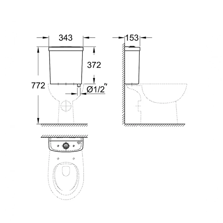 Grohe Bau Ceramic wc tartály 39436000 Grohe Bau Ceramic wc tartály 39436000