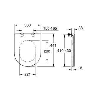 Grohe Bau ceramic lecsapódásgátlós, slim wc-ülőke, alpin fehér 39913000 Grohe Bau ceramic lecsapódásgátlós, slim wc-ülőke, alpin fehér 39913000