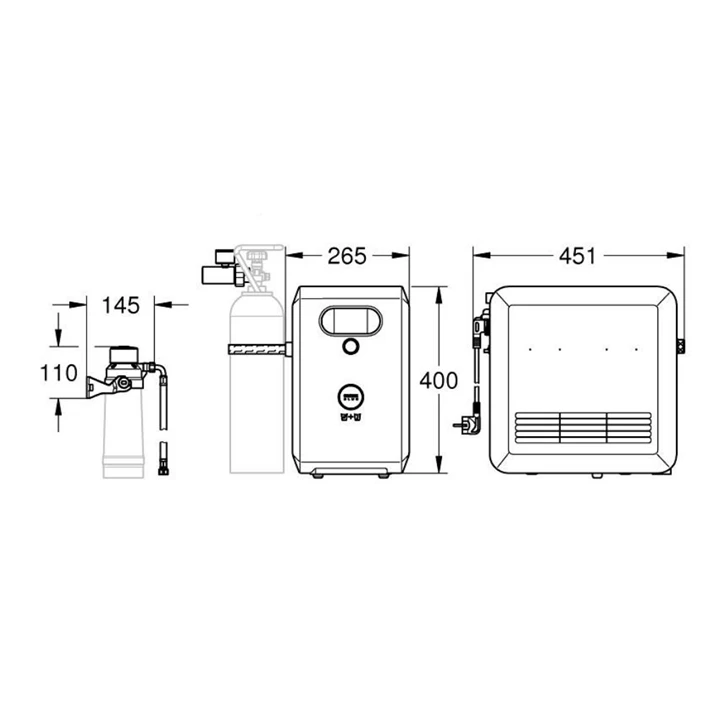 Grohe Blue Professional készlet kihúzható fejjel, szénsavadagolóval, L alakú kifolyóval, króm 31326002