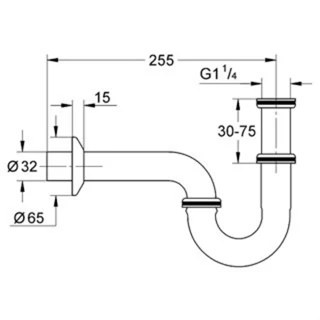 Grohe csőszifon króm 5/4" 28947000 Grohe csőszifon króm 5/4" 28947000