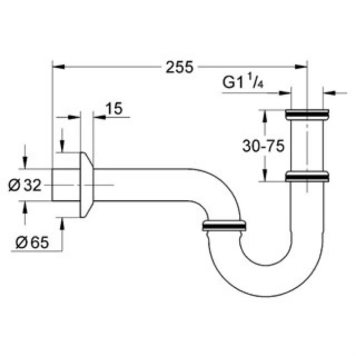 Grohe csőszifon króm 5/4" 28947000 Grohe csőszifon króm 5/4" 28947000