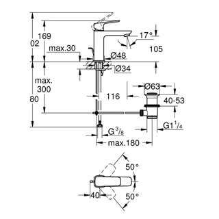 Grohe Cubeo Egykaros mosdócsaptelep 1/2” M-es méret 1017490000 Grohe Cubeo Egykaros mosdócsaptelep 1/2” M-es méret 1017490000