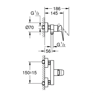 Grohe cubeo egykaros zuhanycsaptelep, króm 1018240000