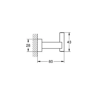 Grohe Essentials Cube króm akasztó 40511001 Grohe Essentials Cube króm akasztó 40511001