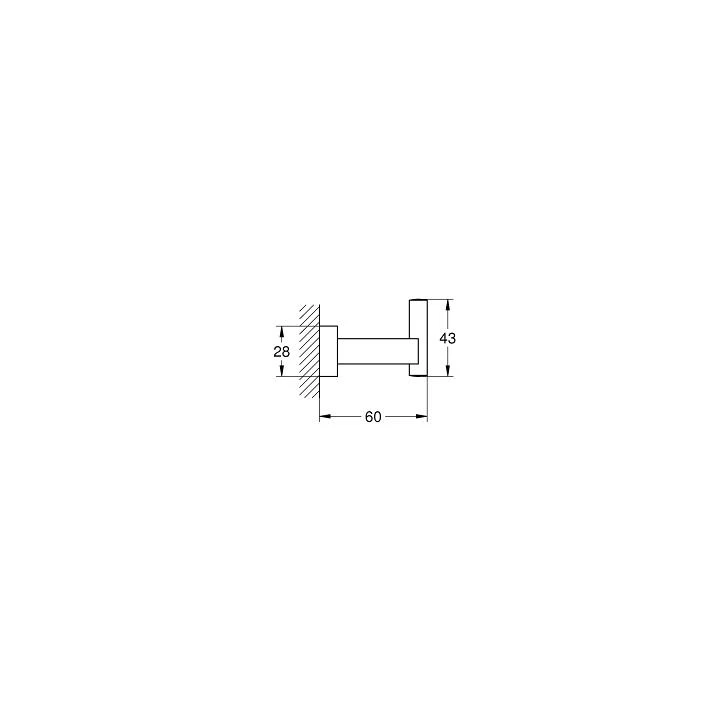 Grohe Essentials Cube króm akasztó 40511001 Grohe Essentials Cube króm akasztó 40511001