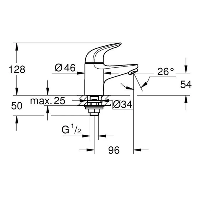 Grohe euroeco hidegvizes csaptelep xs méret króm 20616001