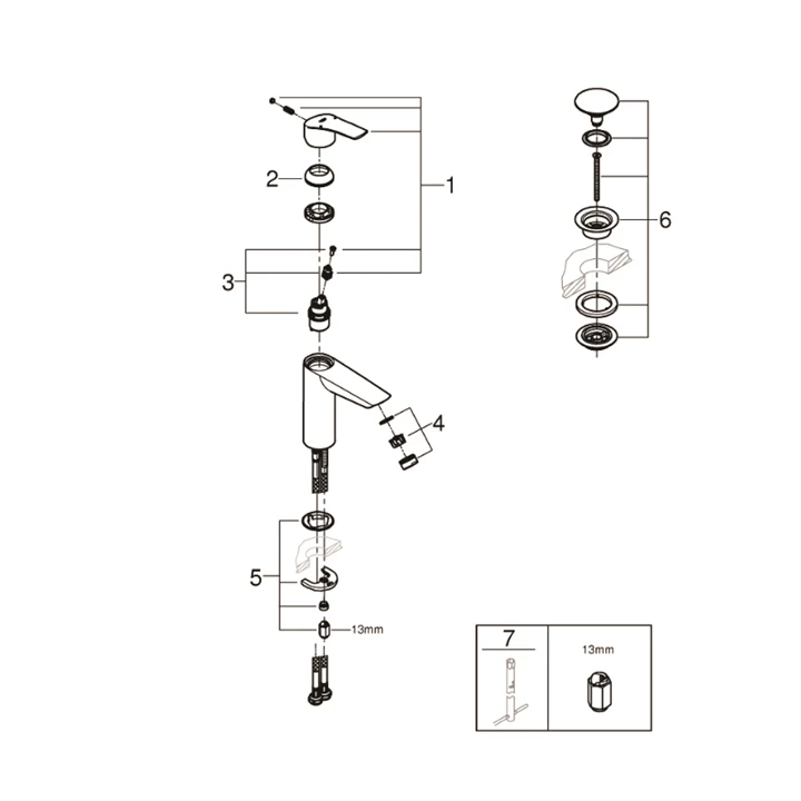 Grohe Eurosmart egykaros mosdó csaptelep M-es méret 23923003