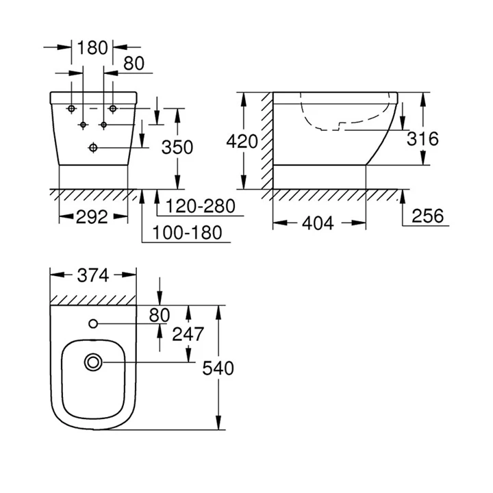 Grohe Euro Ceramic fali bidé 39208000