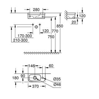 Grohe Euro Ceramic mini kézmosó 39327000 Grohe Euro Ceramic mini kézmosó 39327000