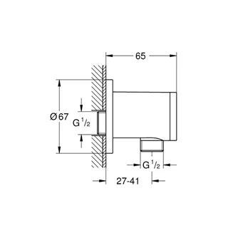 Grohe Relexa Plus fali csatlakozó könyök, króm, 1/2" 28671000