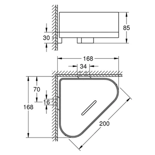 Grohe Selection sarok zuhanytermék tartó 41038000
