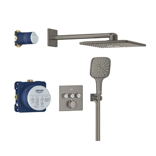 Grohe Grohtherm SmartControl falsík alatt zuhanyrendszer Rainshower SmartActive 310 Cube fejzuhannyal, Brushed Hard Grap