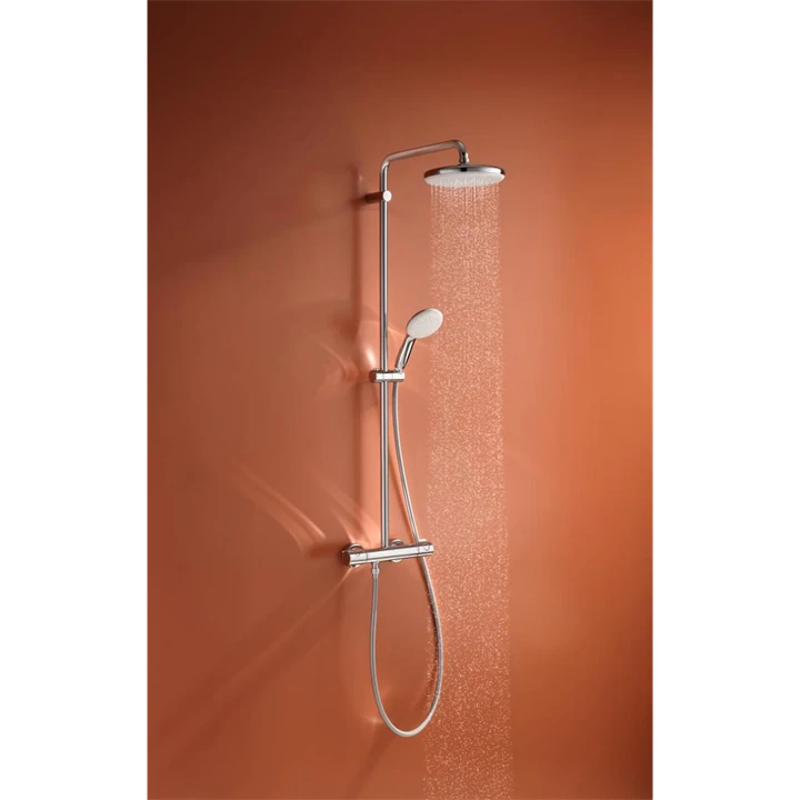Grohe Tempesta System 210 termosztátos zuhanyrendszer, kerek fejzuhannyal, króm 26811001