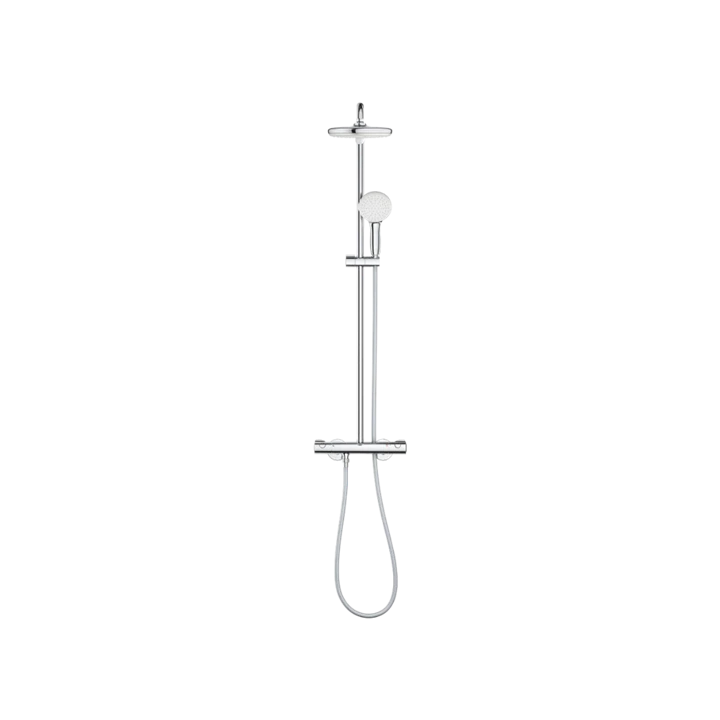 Grohe Tempesta System 210 termosztátos zuhanyrendszer, kerek fejzuhannyal, króm 26811001