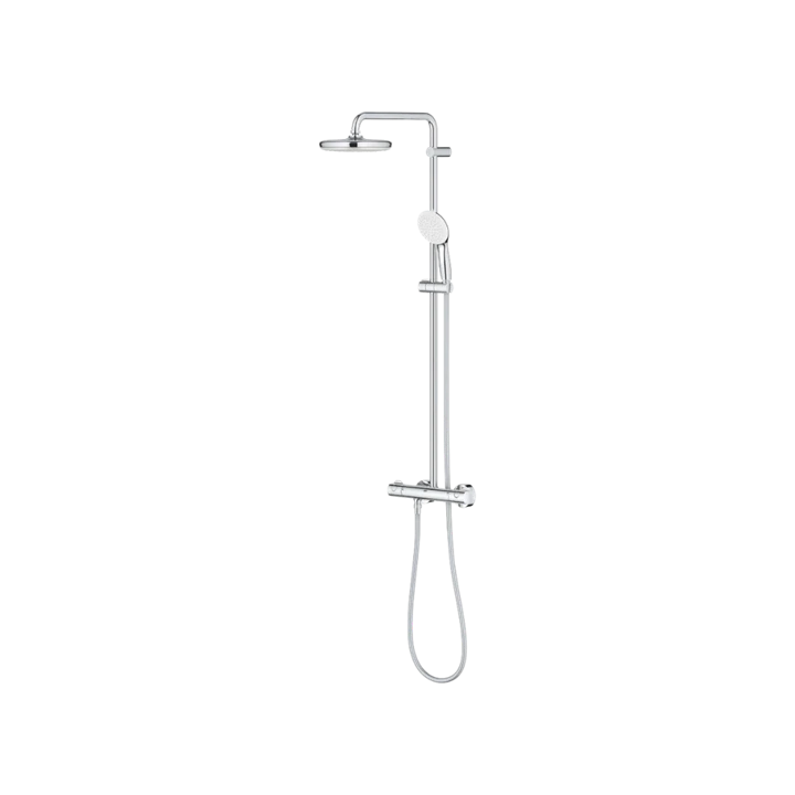 Grohe Tempesta System 210 termosztátos zuhanyrendszer, kerek fejzuhannyal, króm 26811001