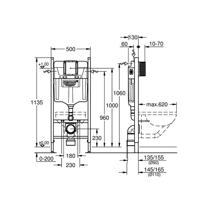 Grohe Rapid SL szerelőkeret fali wc-hez 38840000 Grohe Rapid SL szerelőkeret fali wc-hez 38840000