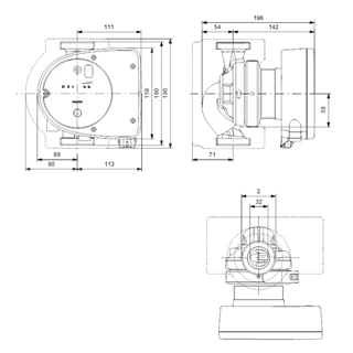Grundfos MAGNA1 32-100 180 Fűtési keringető szivattyú PN10 99221236