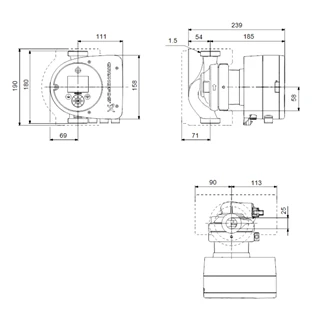 Grundfos MAGNA3 25-100 180 1x230V PN10 fűtési keringető szivattyú 97924247