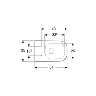 Geberit Smyle Square fali WC, mélyöblítésű, zárt formájú, Rimfree, 54cm 500.208.01.1