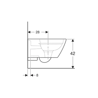 Geberit Smyle Square fali WC, mélyöblítésű, zárt formájú, Rimfree, 54cm 500.208.01.1