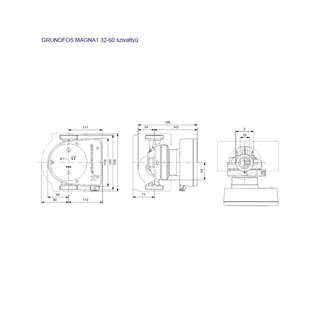 Grundfos Magna1 32-60A szivattyú 99221234 Grundfos Magna1 32-60A szivattyú 99221234