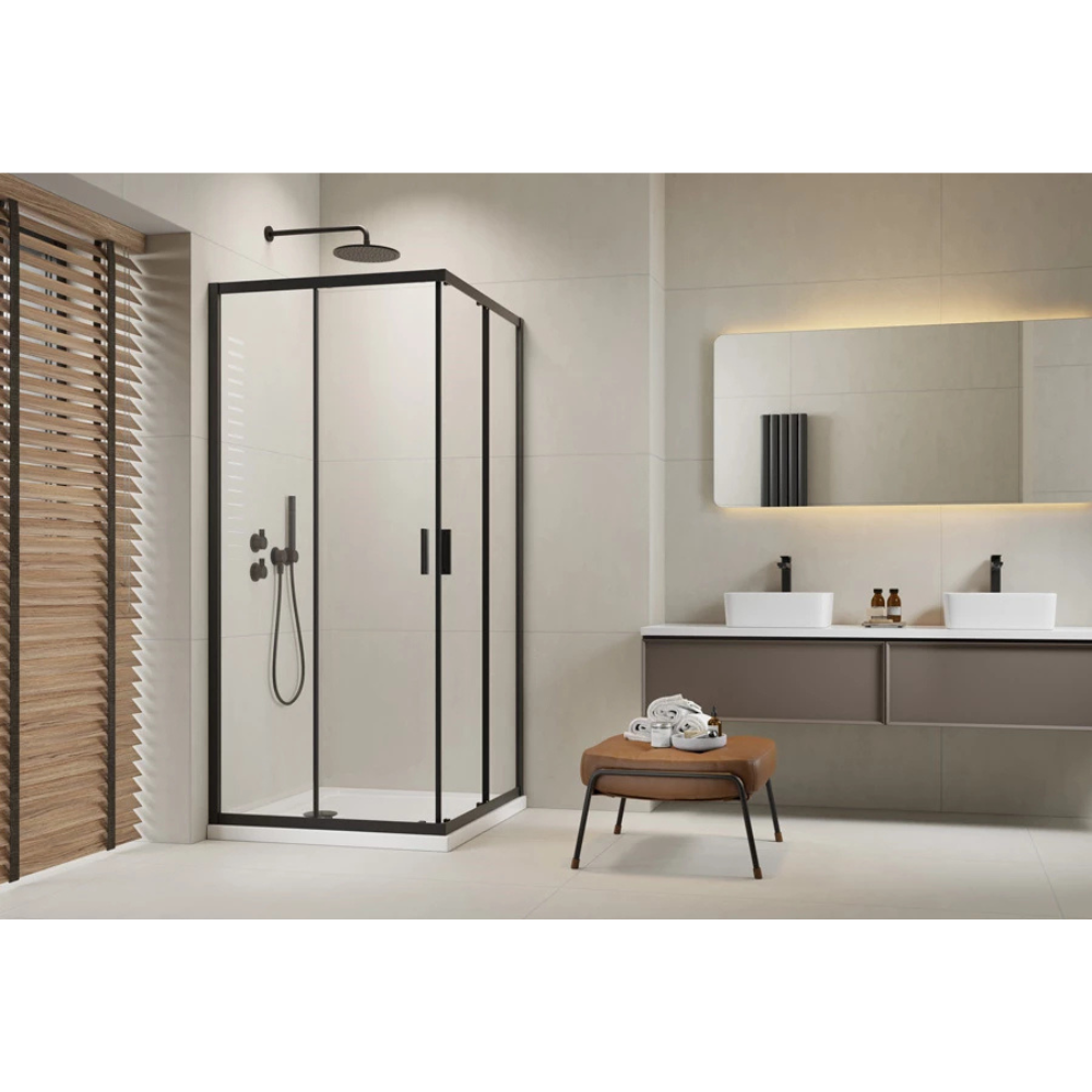 H2O Comfort Black C szögletes zuhanykabin 80*80 fekete 10238080-54-01