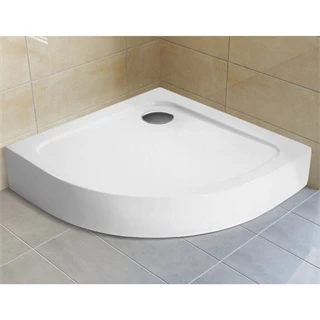 H2O Standard Nero A zuhanytálca íves 80x80x14 + szifon 12315