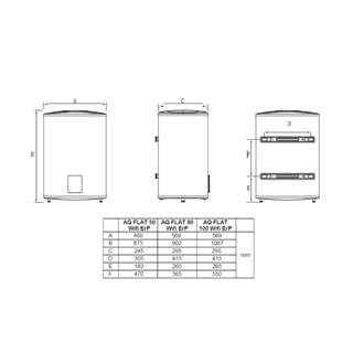 Hajdu Aquastic AQ Flat Wifi 80 ErP szögletes elektromos vízmelegítő 2111813550 Hajdu Aquastic AQ Flat Wifi 80 ErP szögletes elektromos vízmelegítő 2111813550