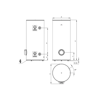 Hajdu Z-300 S ErP elektromos szteatitos forróvíztároló 300 l, álló 2112612043
