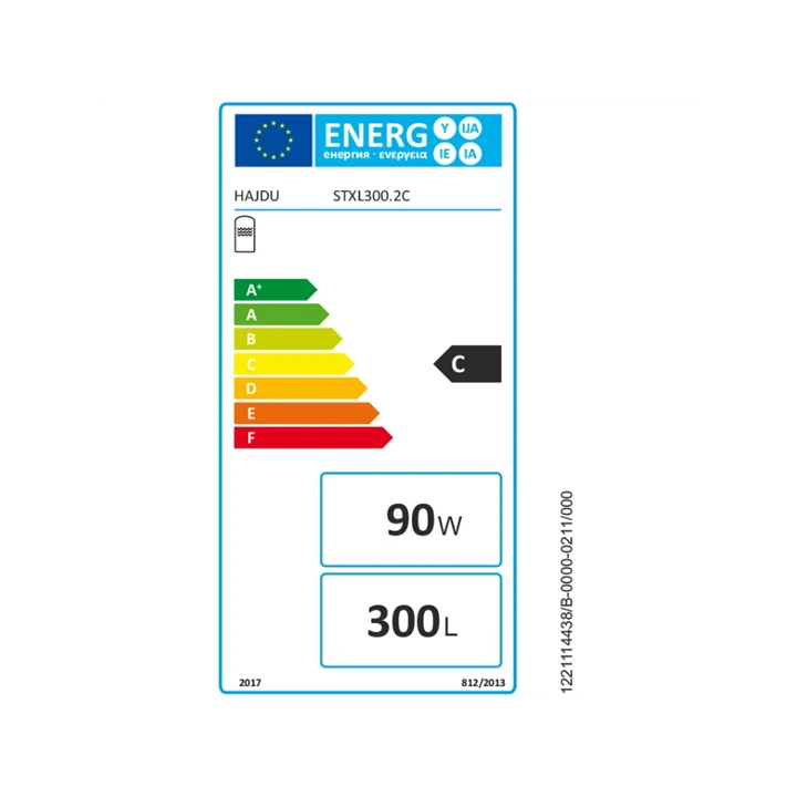 Hajdu STXL300.2C nagy felületű hőcserélővel ellátott HMV tároló hőszivattyús rendszerhez, 300 l 2142615206