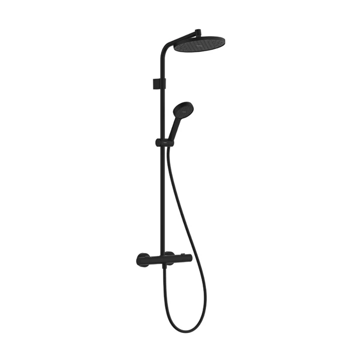 Hansgrohe Activera S term. Z.rendszer, z.csapteleppel Showerpipe 240, 1jet, EcoSmart, Ecostat Fine Varia, matt fekete 28
