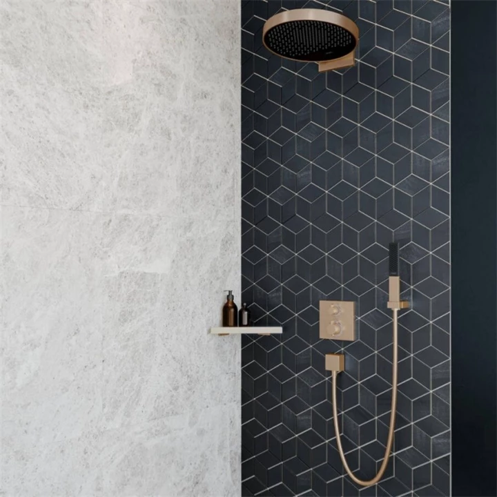 Hansgrohe AddStoris sarokpolc, szálcsiszolt bronz 41741140 Hansgrohe AddStoris sarokpolc, szálcsiszolt bronz 41741140