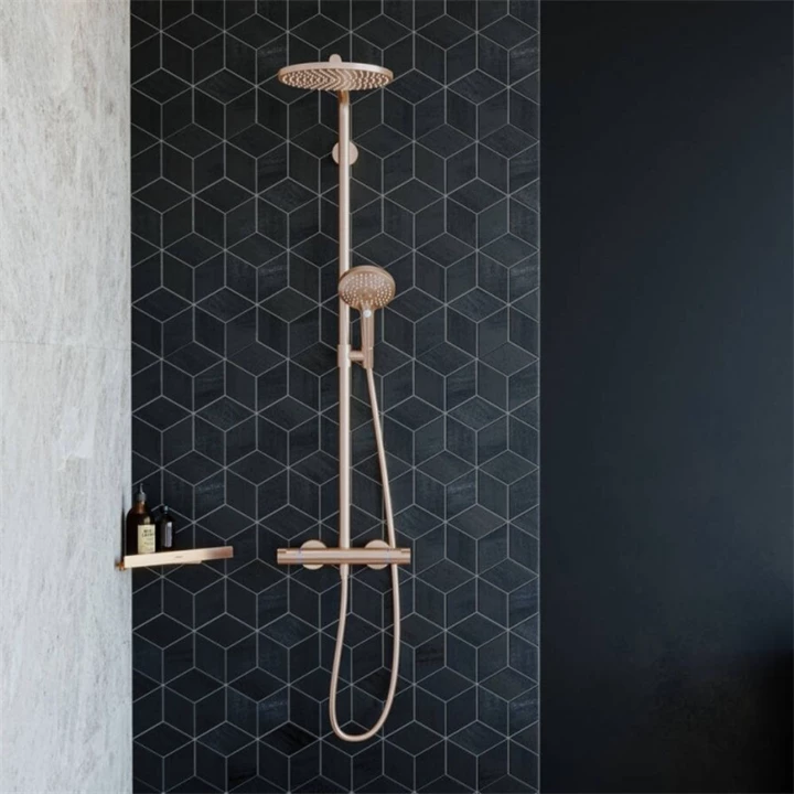 Hansgrohe AddStoris sarokpolc, szálcsiszolt bronz 41741140 Hansgrohe AddStoris sarokpolc, szálcsiszolt bronz 41741140