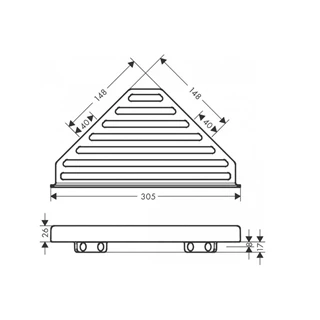 Hansgrohe AddStoris sarokpolc, szálcsiszolt bronz 41741140 Hansgrohe AddStoris sarokpolc, szálcsiszolt bronz 41741140