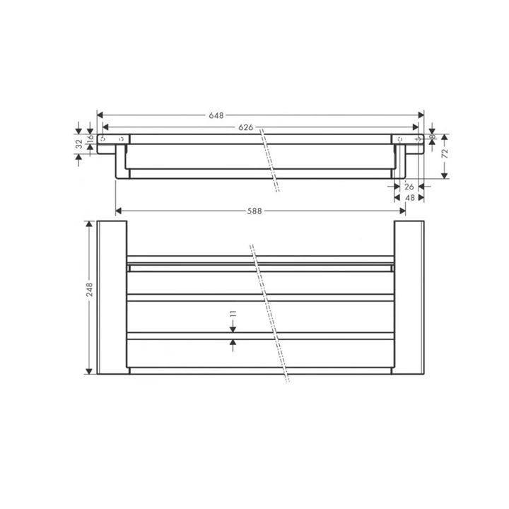 Hansgrohe AddStoris törölközőtartó polc, szálcsiszolt bronz 41751140 Hansgrohe AddStoris törölközőtartó polc, szálcsiszolt bronz 41751140
