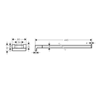 Hansgrohe AddStoris törölközőtartó, szálcsiszolt bronz 41770140
