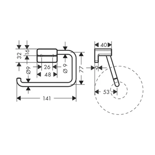 Hansgrohe AddStoris wc papír tartó fedlap nélkül, matt fekete 41771670 Hansgrohe AddStoris wc papír tartó fedlap nélkül, matt fekete 41771670