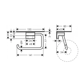 Hansgrohe AddStoris wc papír tartó polccal, szálcsiszolt bronz 41772140 Hansgrohe AddStoris wc papír tartó polccal, szálcsiszolt bronz 41772140