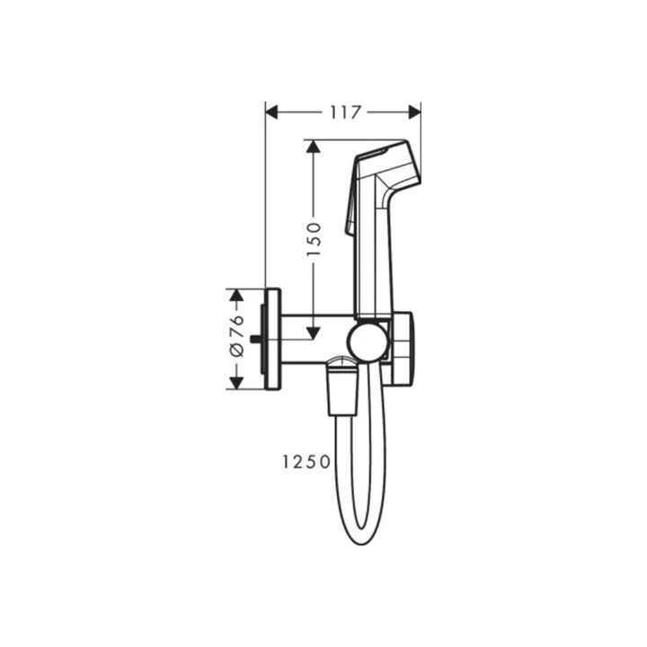 Hansgrohe falba süllyesztett melegvizes bidé kézizuhany szett EcoSmart, szálcsiszolt bronz 29232140