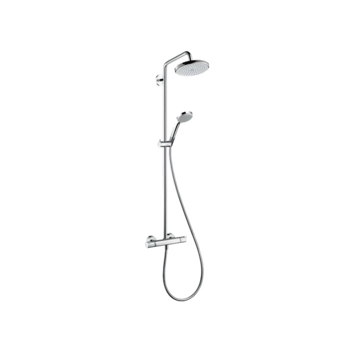 Hansgrohe Croma 220 Showerpipe 400 mm-es elforgatható zuhanykarral, DN15, króm 27185000