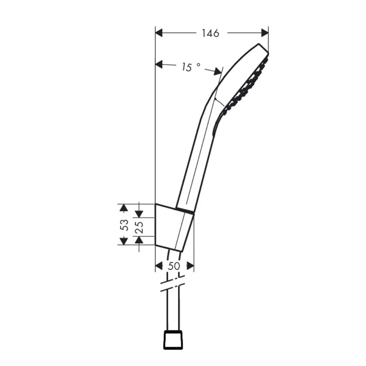 Hansgrohe Croma Select E 1jet Porter szett 1,60m, króm/fehér 26412400